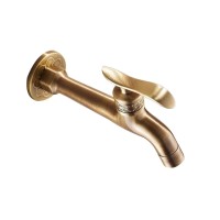 Antique brass bibcock tap wall mounted single cold Water Outdoor Faucet